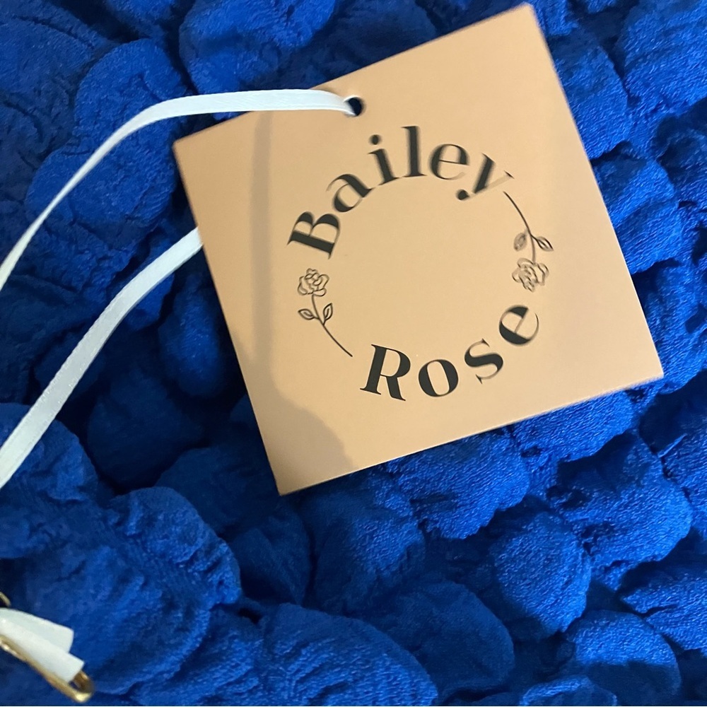 Y2k Coastal Statement Stretchy BAILEY ROSE Bubble Knit Shirt LARGE Electric Blue - Picture 7 of 10